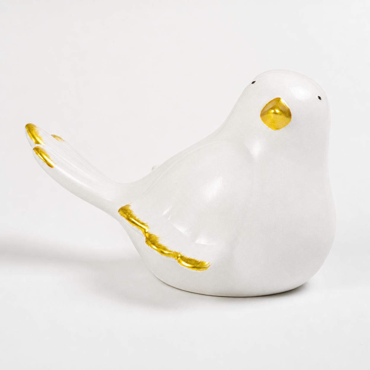 Abstract Ceramic Bird Ornament for Home and Desktop Decor