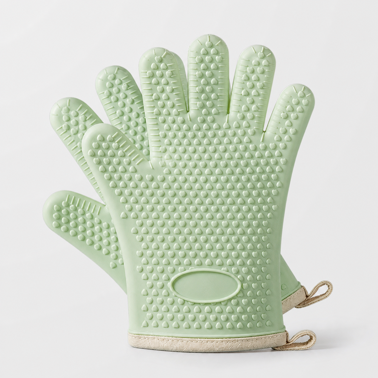Heat-Resistant Silicone Kitchen Oven Mitts with Non-Slip Grip for Baking and Microwave Use