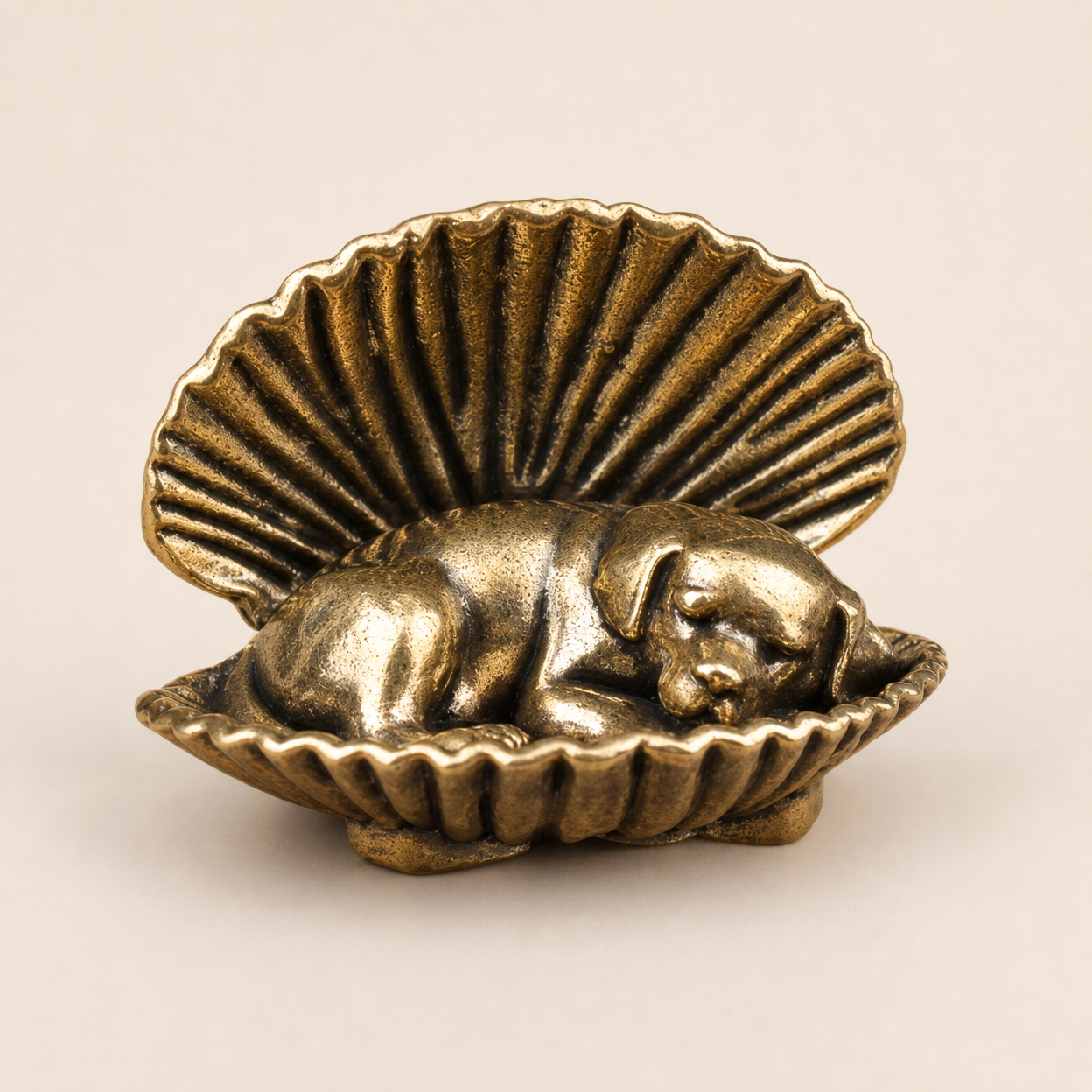 Ocean Series Fashion Metal Shell Small Dog Creative Desktop Brass Ornament Copper Craft Decorative Piece
