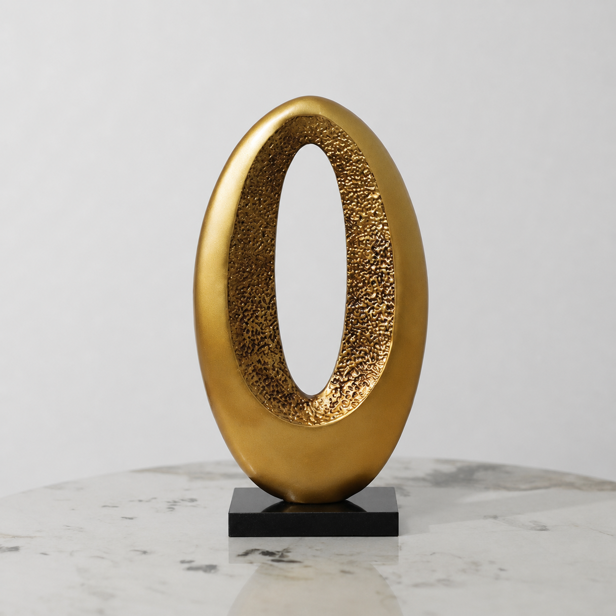 Abstract Gold Geometric Desktop Sculpture for Living Room and Entryway Decor