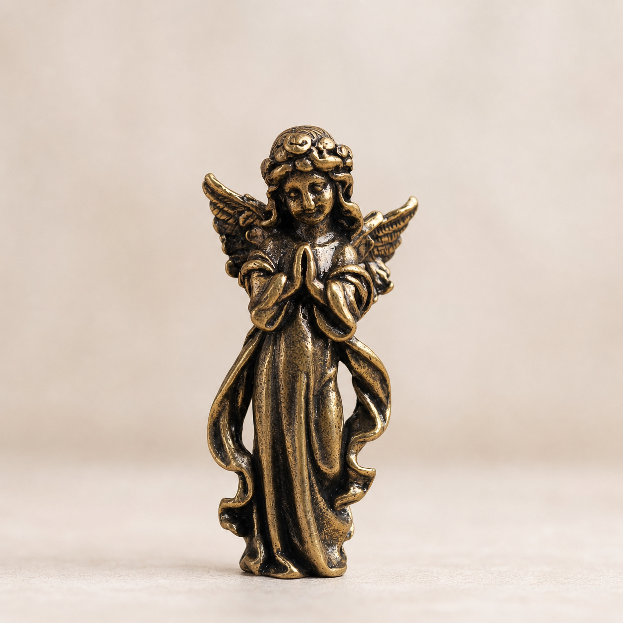 Standing Frog Guardian Monk Statue Desktop Home Decoration Copper Crafts Ornament