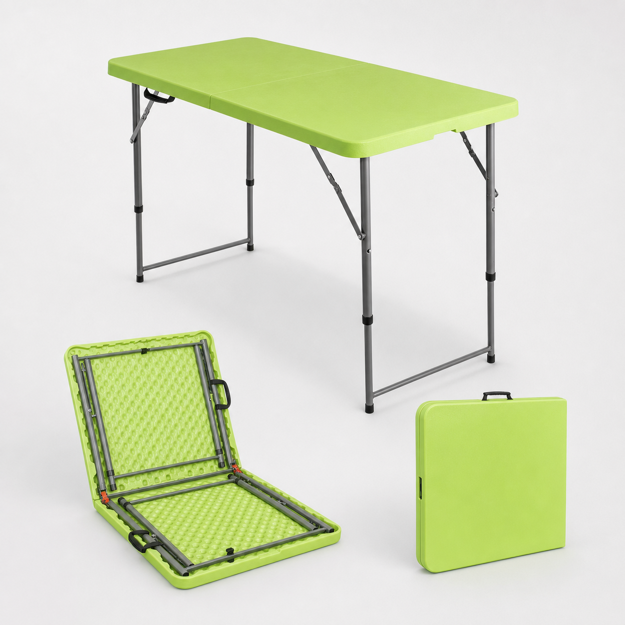 Portable Folding Plastic Table for Outdoor Picnic, Study, and Storage