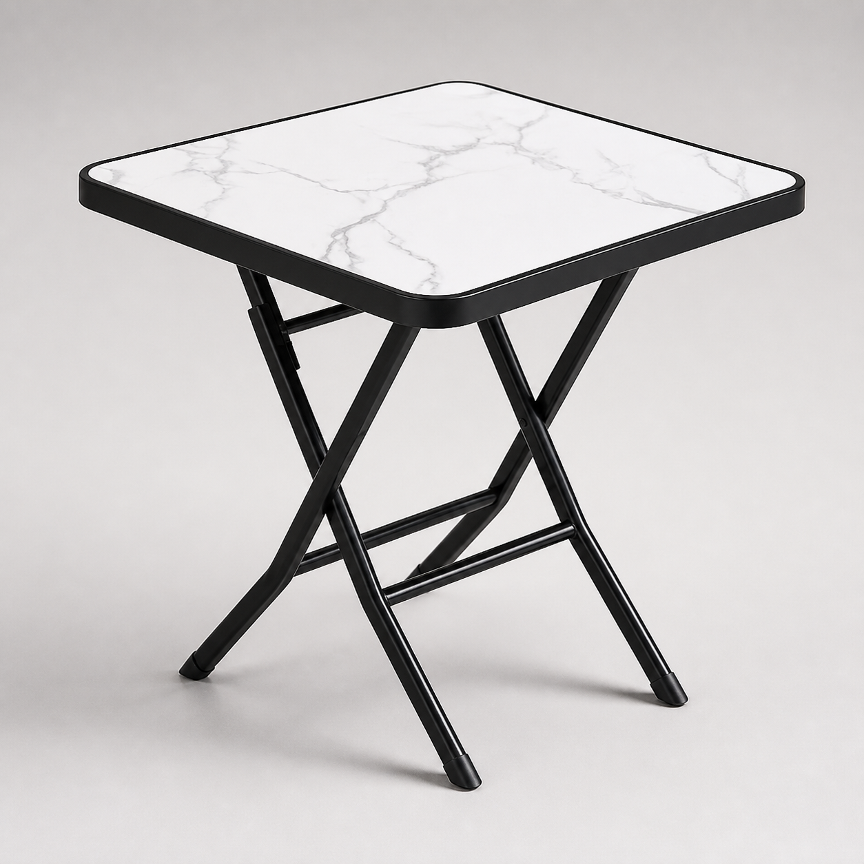 Folding Round Tempered Glass Dining Table for Small Spaces