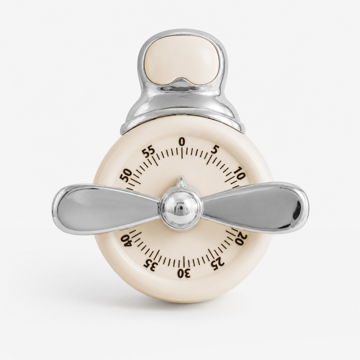 Magnetic Pilot-Style Mechanical Kitchen Timer with Countdown and Alarm