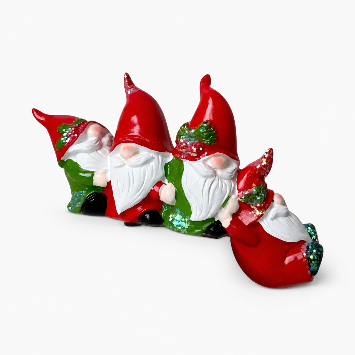 Christmas Four Dwarfs Resin Figurine Set for Holiday Home Decor