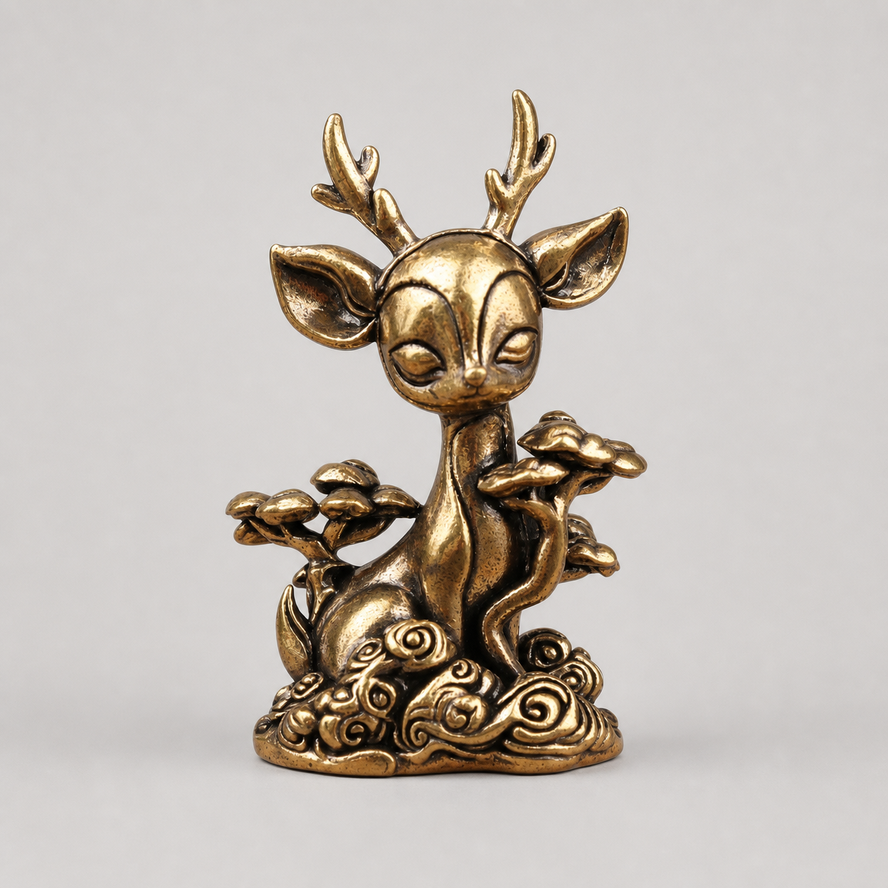 Brass Deer and Elk Tea Pet Decorative Crafts, Small Deer Tabletop Home Decor, Brass Small Copper Ornaments