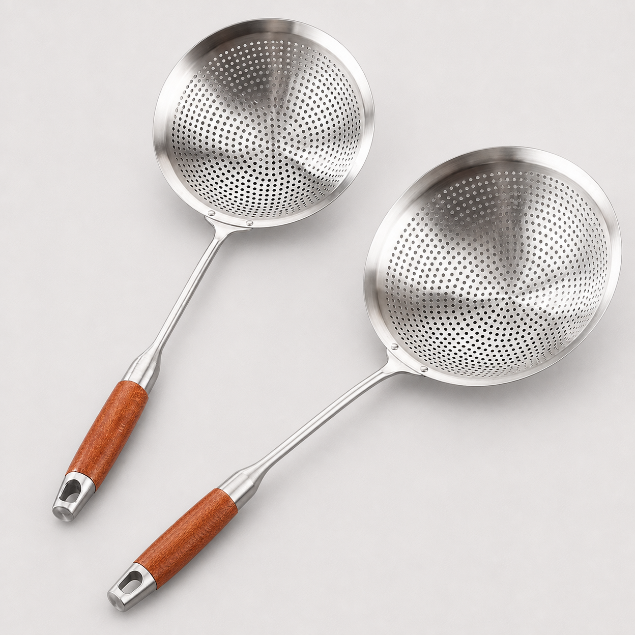 Stainless Steel Thick Skimmer Ladle for Cooking and Draining