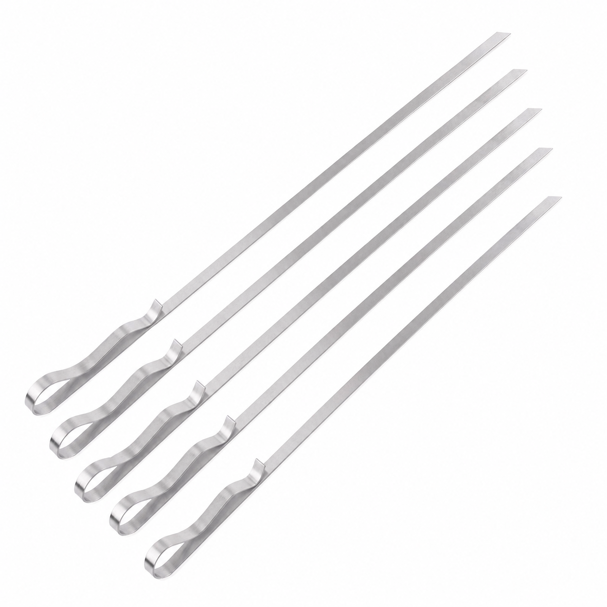 43cm Flat Stainless Steel Skewers for Grilling and Barbecue