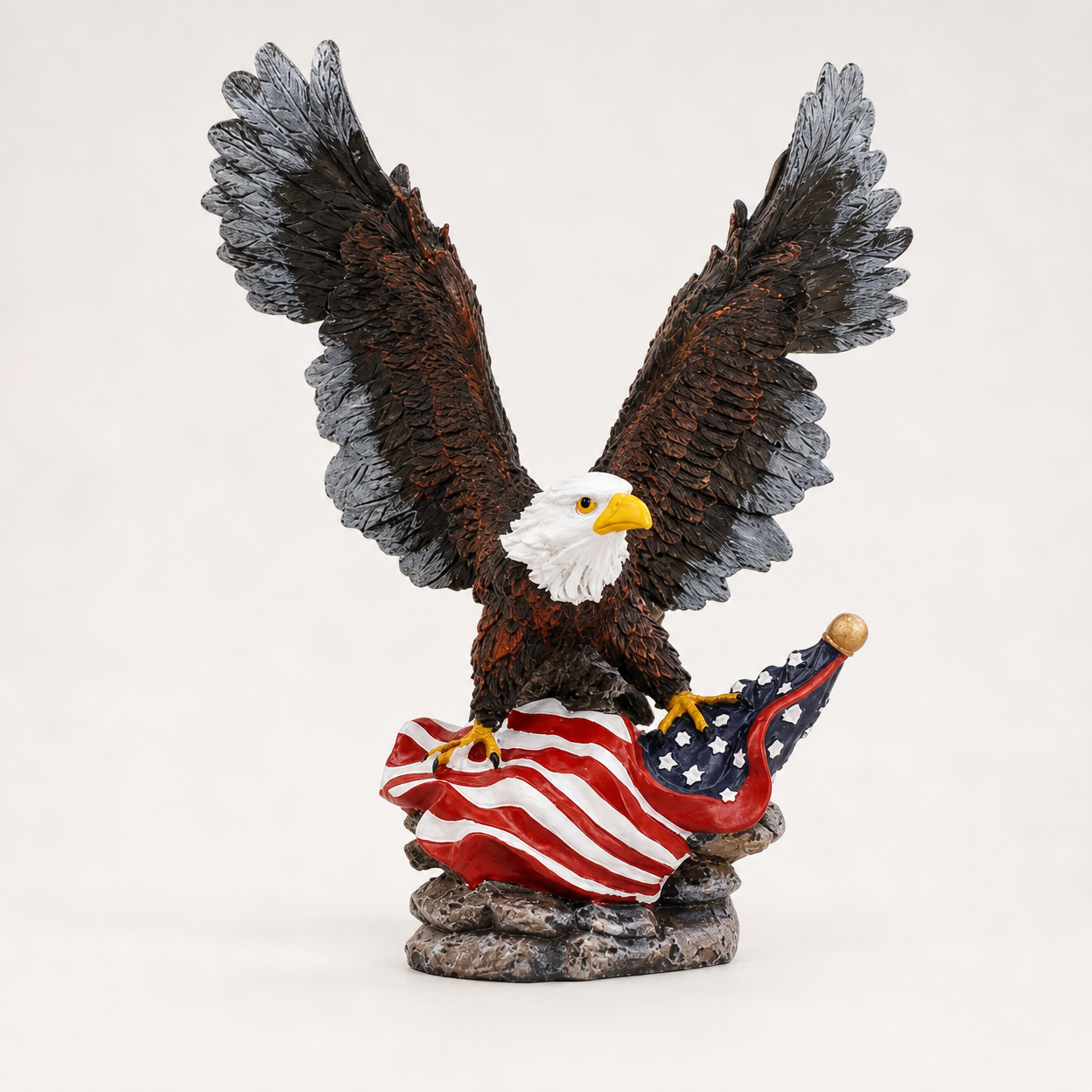 Eagle Flag Statue Ornament for Home Entryway, Wine Cabinet, and Office Desktop Decoration