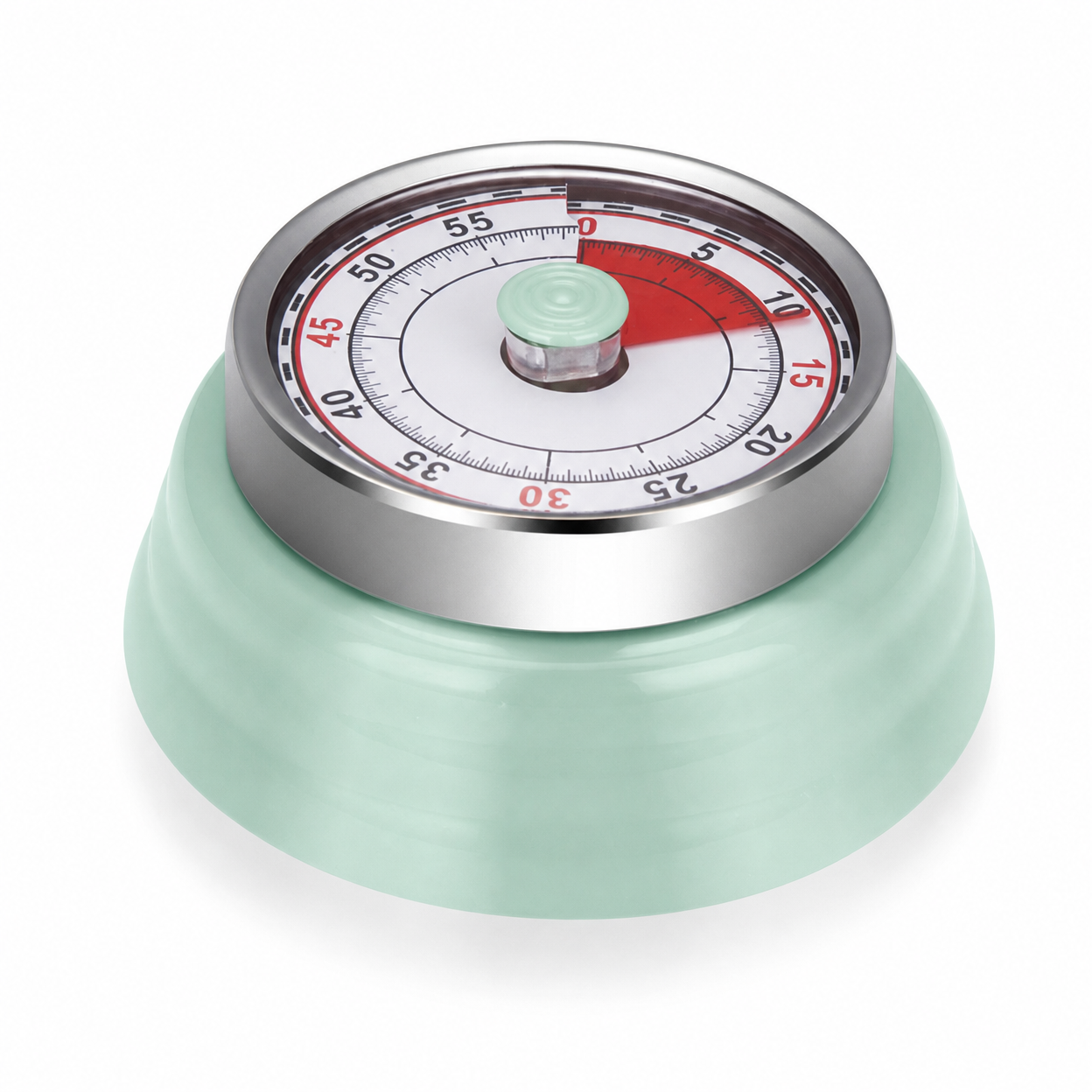 Stainless Steel Mechanical Kitchen Timer with Visual Countdown for Time Management