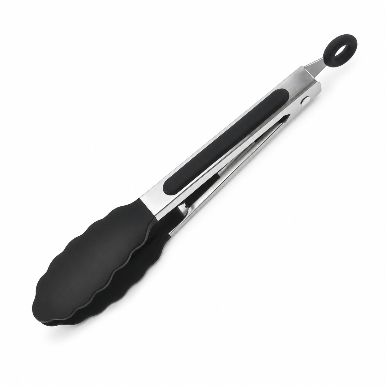 Heat-Resistant Silicone Food Tongs with Stainless Steel Handles for Grilling, Baking, and Frying