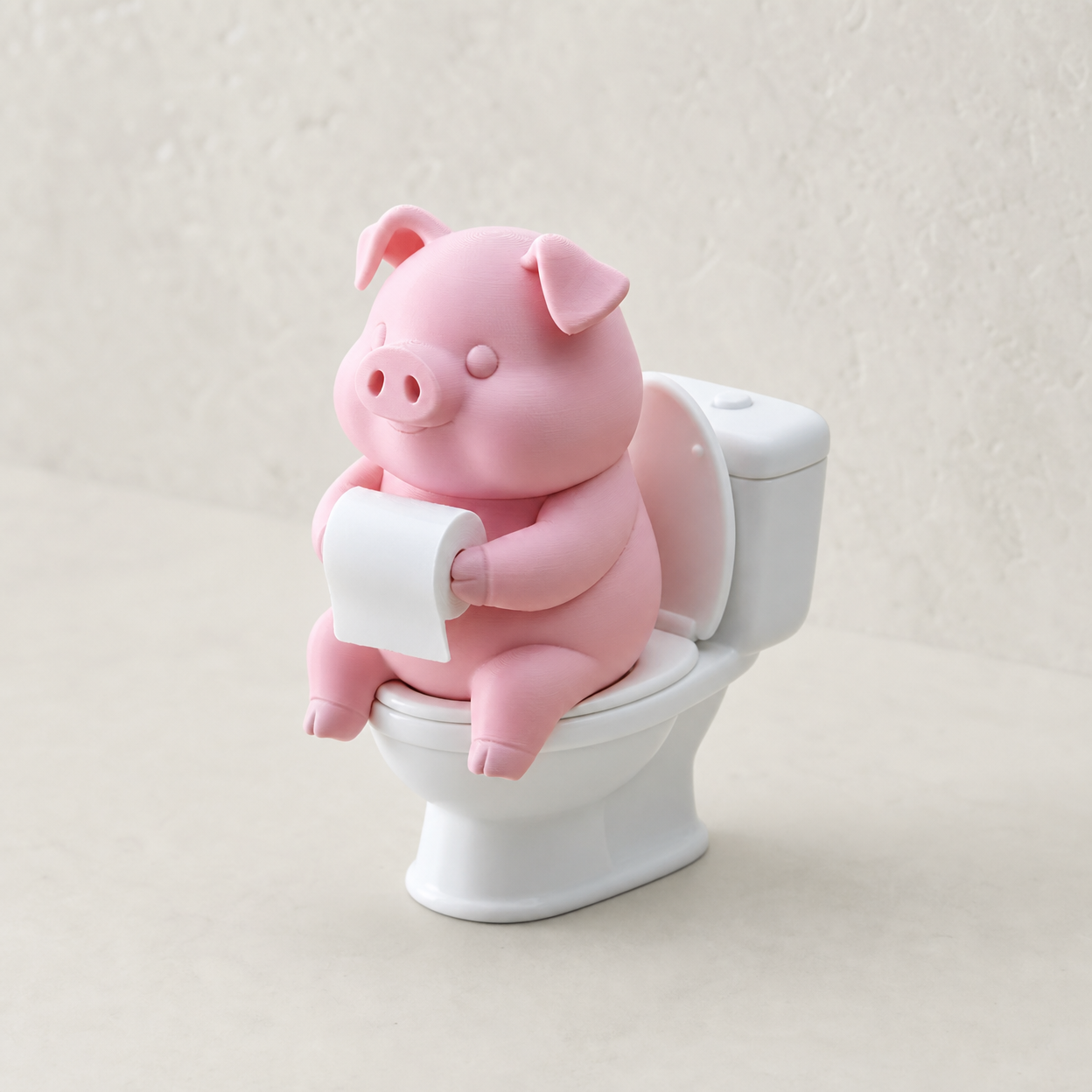 Cute Little Pig Bathroom Decoration Desktop Wall-Mounted Statue