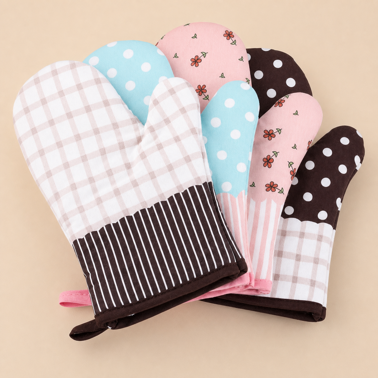 Thick Insulated Oven Mitts for Baking and Kitchen Use