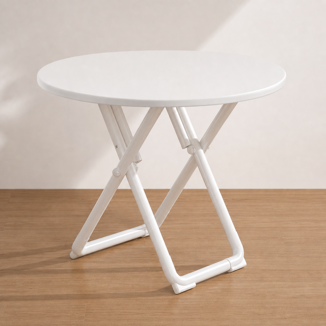 Folding Round Table for Small Spaces and Portable Dining