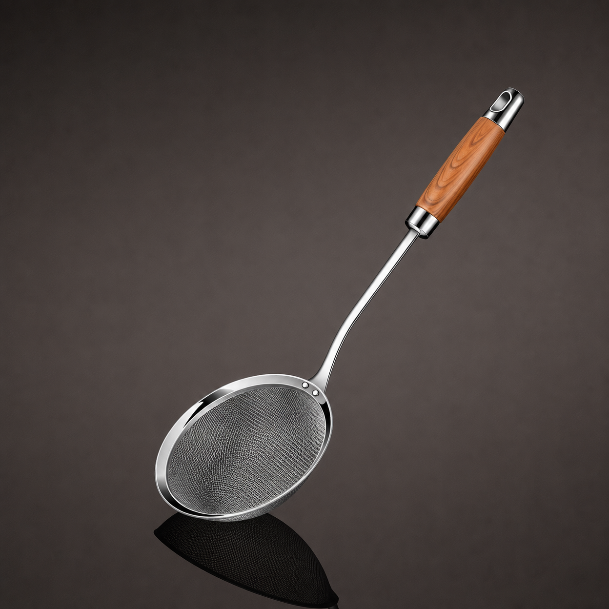 Food Grade 304 Stainless Steel Ultra Fine Mesh Strainer Spoon for Cooking