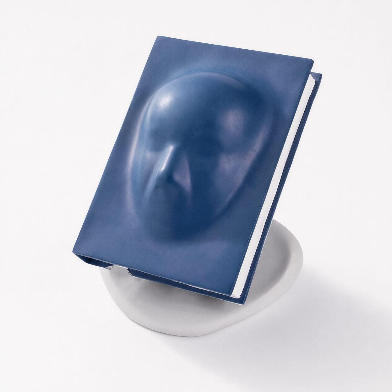 Modern Abstract Face Book Blue Desktop Ornament Resin Craft Home Decor