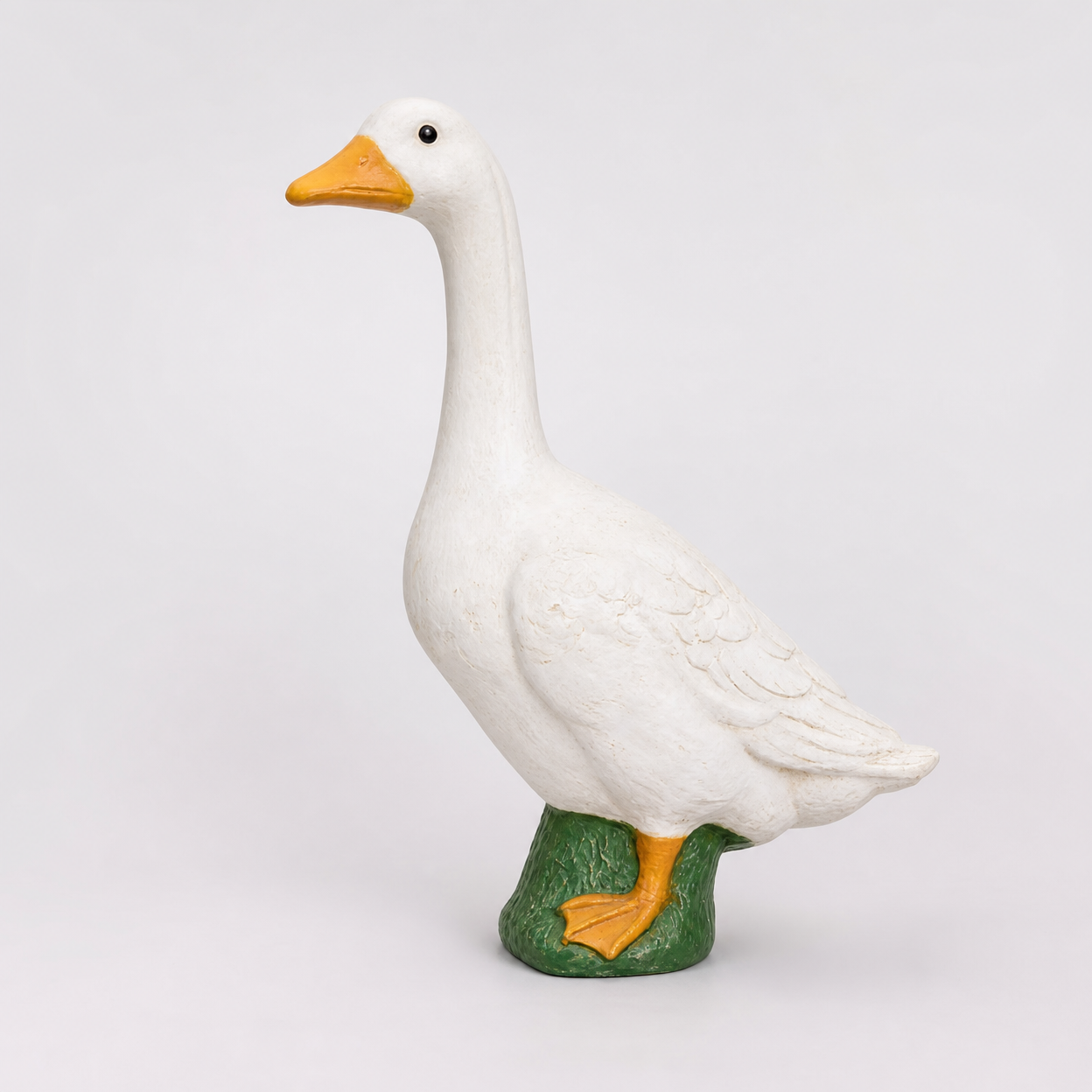 Resin White Goose Figurine for Garden and Outdoor Decor