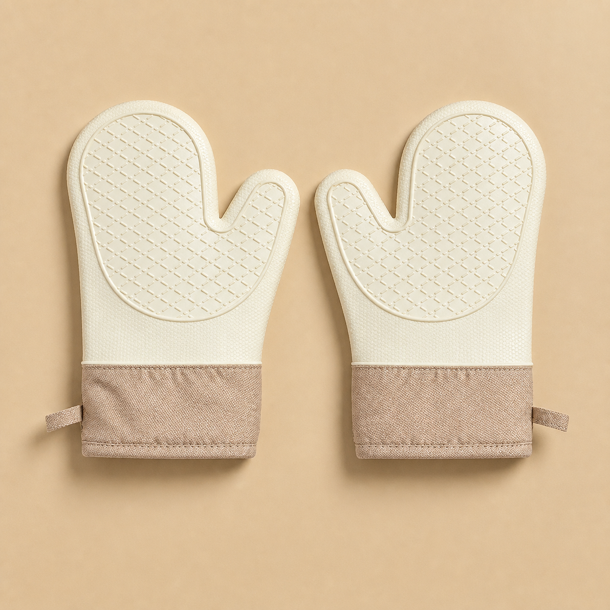 Thick Silicone Oven Mitts for Baking and Microwave Use with Non-Slip Grip
