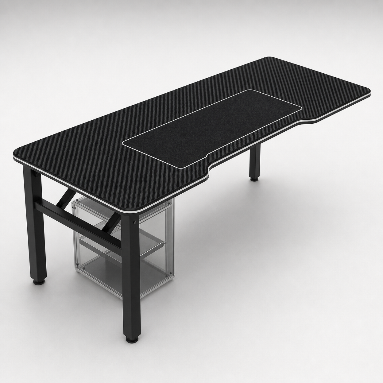 Foldable Computer Desk with Carbon Fiber Textured Top