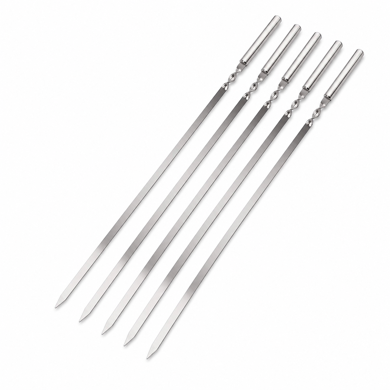 Stainless Steel Flat Barbecue Skewers for Grilling Meat and Vegetables